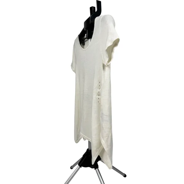 Lauren‎ Ralph Lauren White Linen Blend Handkerchief Hem Scoop Neck Top Size L - Image 2