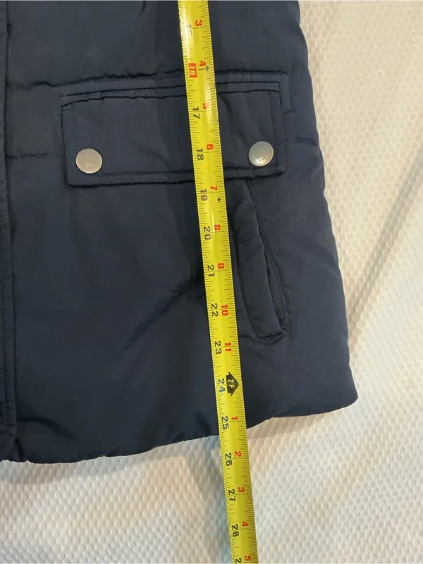 Tommy Hilfiger Navy Puffer Jacket with Faux-Fur Trim Hood - Image 4