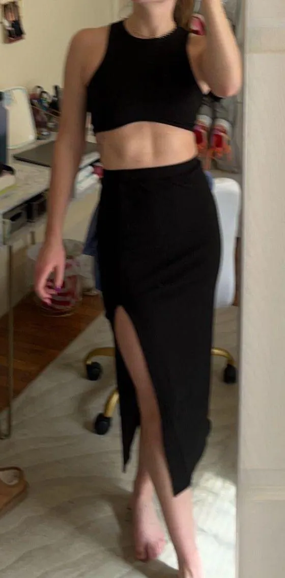 Black midi skirt Set Size 4 - Image 2