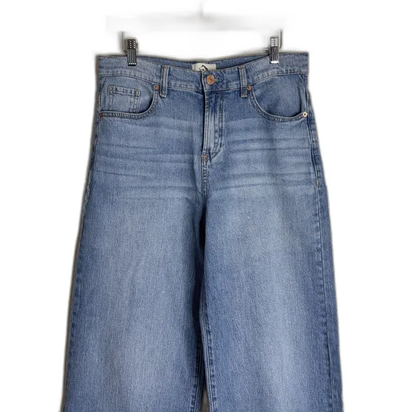 Jordache‎ Jeans Womens 6 Blue Baggy Mid-Rise Wide Leg Cropped Denim flare pants - Image 2