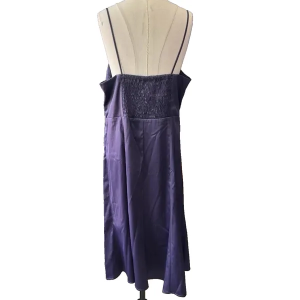 Vintage 80s Madison Leigh Eggplant Purple Sleeveless Dress Size 14 NWT Deadstock - Image 3