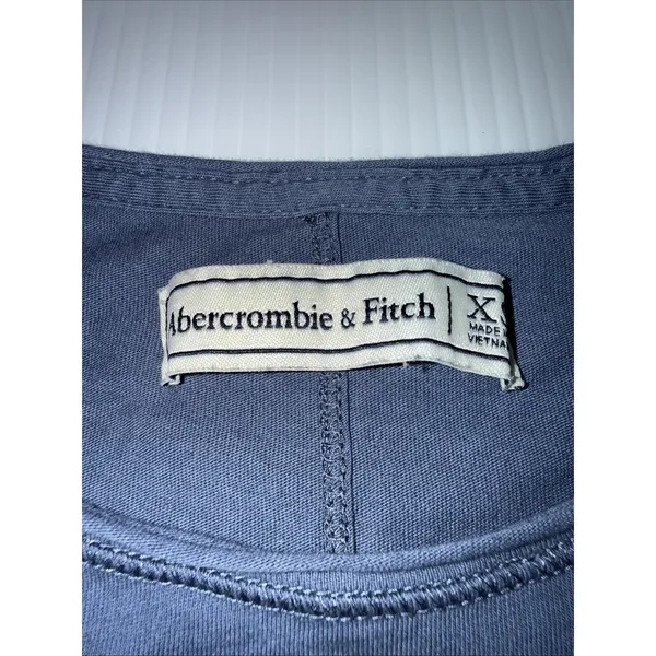 Abercrombie Women's Bell Ruffle Sleeve‎ Crop Top Blue Size XS - Image 2