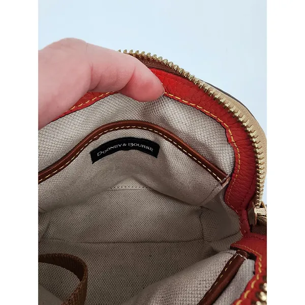 Dooney & Bourke Red Pebbled Leather Mini Crossbody Bag - Image 16