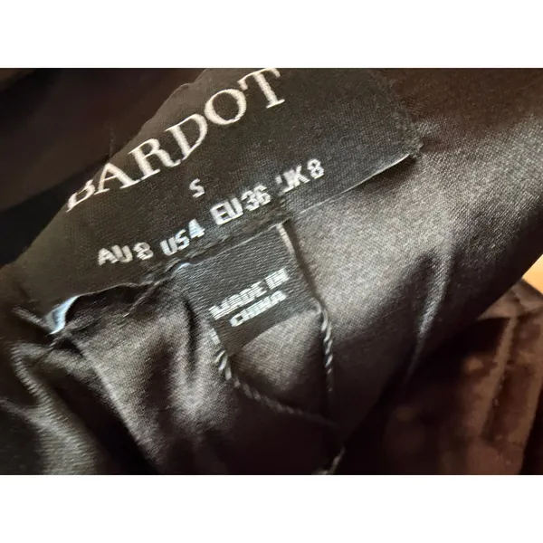 Bardot Mini Dress Women‎ Size 4 Black Lia Satin Halter Ruched Cutout Cocktail - Image 7