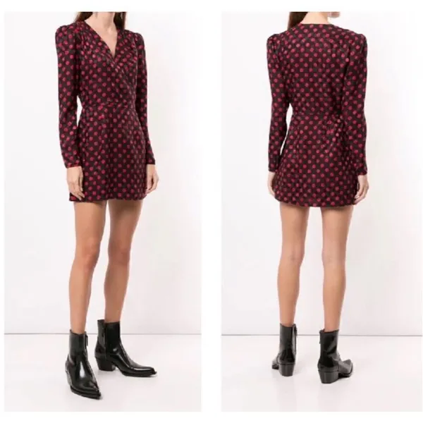 NWT Re/Done Polka Dot 80s Silk Dress Size XS - Image 2