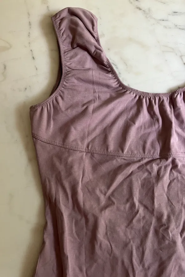 Free People Intimately Cotton Low Back Romper Purple Gray - Image 2