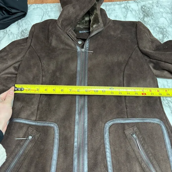 Via Spiga Deadstock 90s Y2K vintage brown espresso Long Coat size small NWT new - Image 5