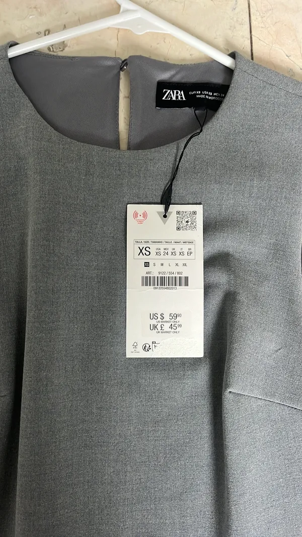 ZARA Grey Mini Dress - Image 3