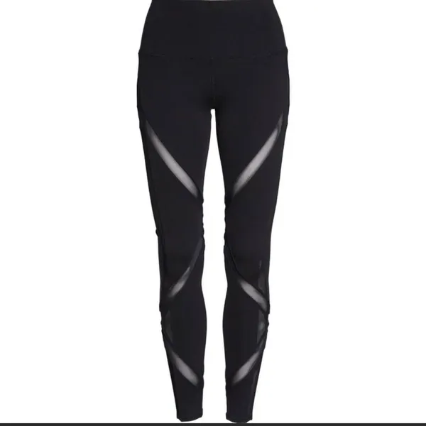 ALO High Rise Black With Mesh Detail Leggings S - Image 5