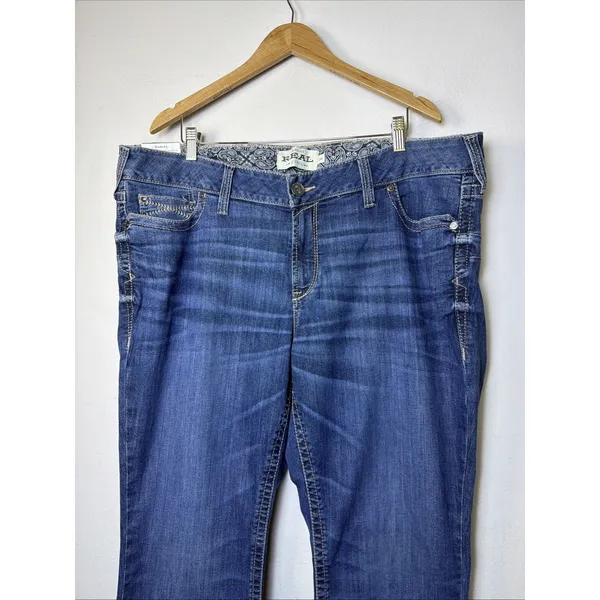 Ariat irvine Jeans Womens 22 Denim Mid Rise Boot Cut western plus Country NWT - Image 3