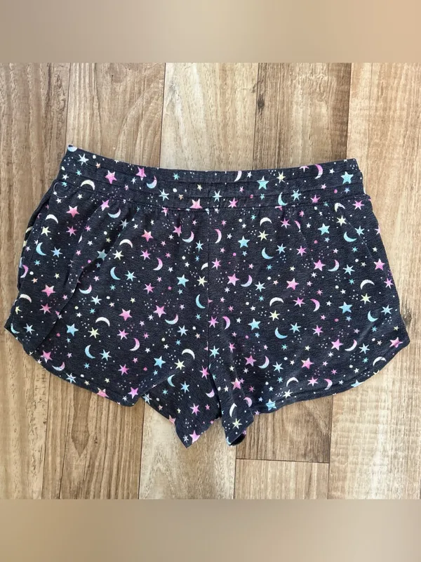 Secret Treasures Black Star & Moon Lounge Shorts with Pink Drawstring size M - Image 3