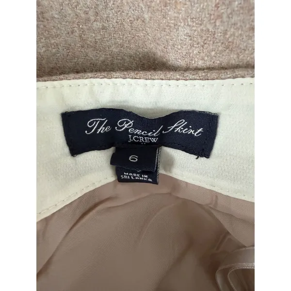 J.Crew‎ Women Wool Blend Pencil Skirt Champagne size 6 - Image 6