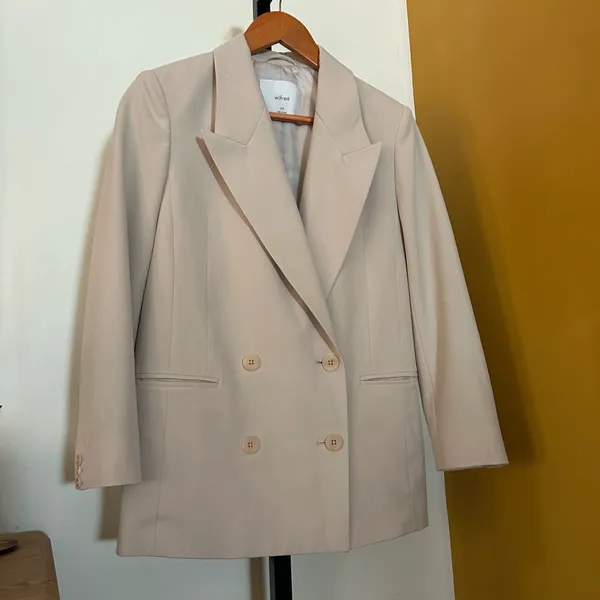 Aritzia Wilfred Toledo Blazer Double Breasted Sierra‎ Beige Career Size 2XS - Image 2