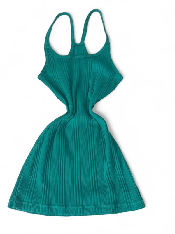 Anchor Blue Teal Ribbed y2k Tank - Image 2