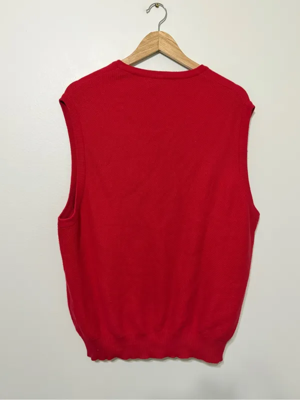Ralph Lauren Polo Sweater Vest Size L/XL Women’s Large XL Red Knit Cotton - Image 6