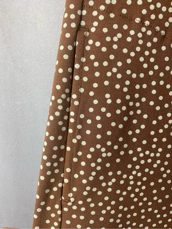 J Jill Brown Polka Dot Fall Autumn Cute Midi Dress Cottagecore boho xs - Image 3