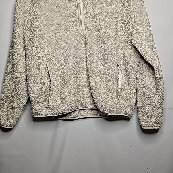 Skims fleece quarter zip cozy pull over white sweatshirt sz Large - Image 2