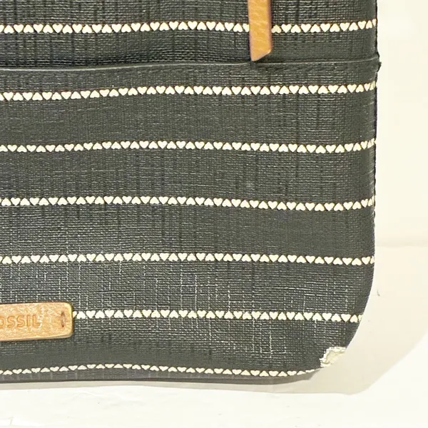 Fossil Devon Black With‎ White Stripes Crossbody Vegan Leather Shoulder Bag - Image 3