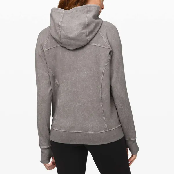 Lululemon Scuba Pullover Hoodie Washed Dark Chrome Athleisure Lounge Cozy Gym - Image 2