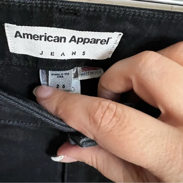 American Apparel Made in the USA Black High‎ Rise Skinny Denim Jeans - Image 7