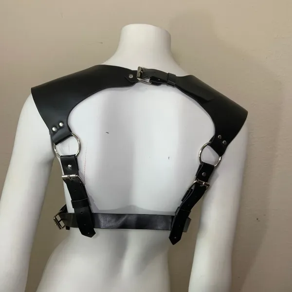 Black Shoulder Harness Bondage O Ring New - Image 12
