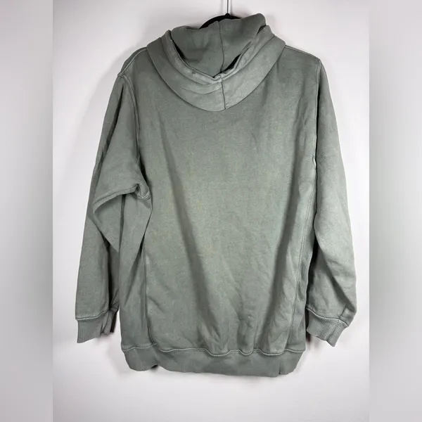 Aerie Sweatshirt Small Green Hoodie Distressed Oversized Slouchy Cozy Boho - Image 3