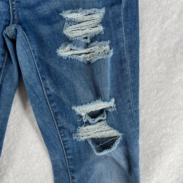 American Eagle Outfitters High Rise Jegging Jeans Womens 4 Blue Denim Distressed - Image 5