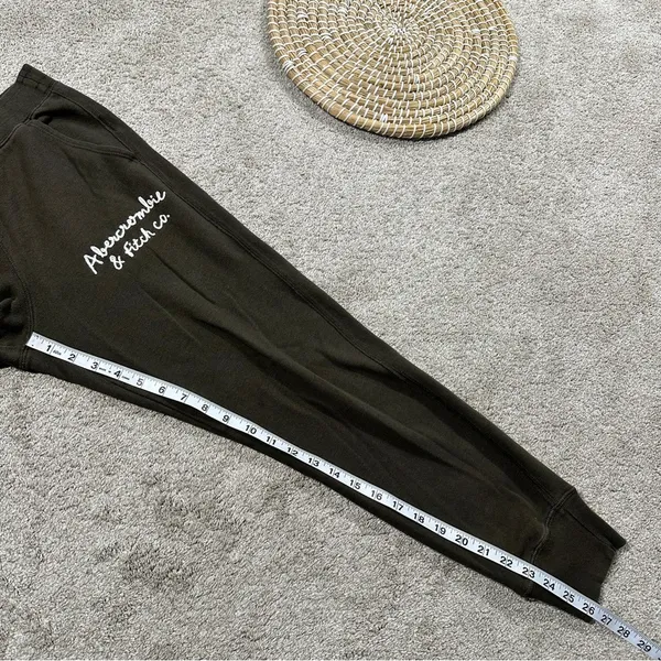 Abercrombie & Fitch Sunday Jogger Logo Sweat Pants Pull On Mid Rise in Green S - Image 14