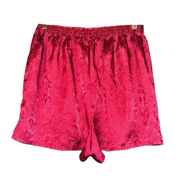 Vintage Partners High‎ Waisted Satin Sleep Shorts Women's Medium Red Valentines - Image 3