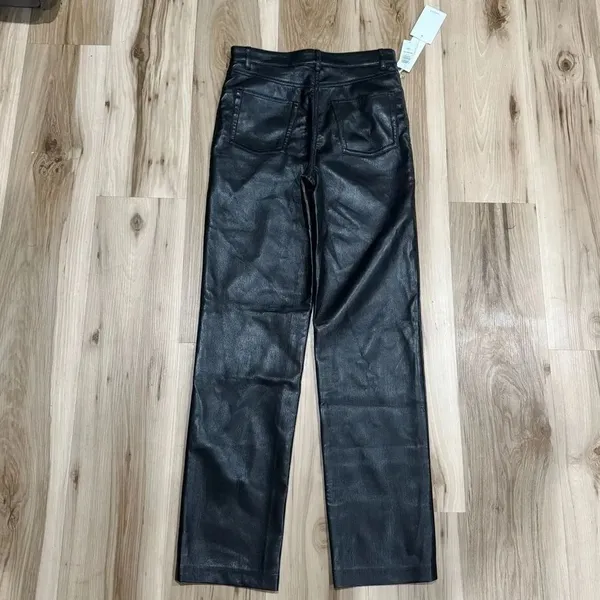 NEW Aritzia Wilfred Melina Tall Black Faux Leather Pants Women’s 6 - Image 7
