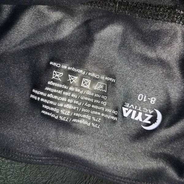 Zyia Active‎ Womens Black Faux Leather Leggings 8 10 - Image 4