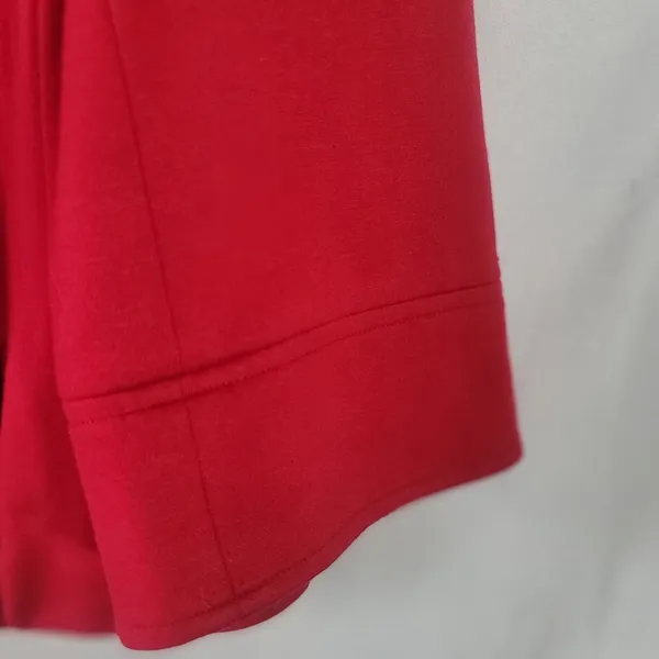 Sandro Sportswear Red Button Up Jacket Split Cowl Statement Collar Lined Size XL - Image 11
