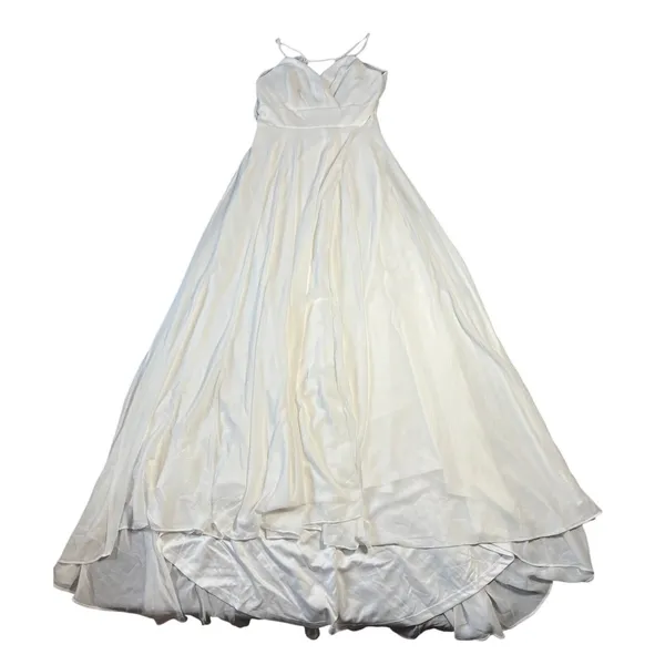 NEW Lulus Romantic Inspiration White Sleeveless Faux-Wrap Maxi Dress Size M - Image 4