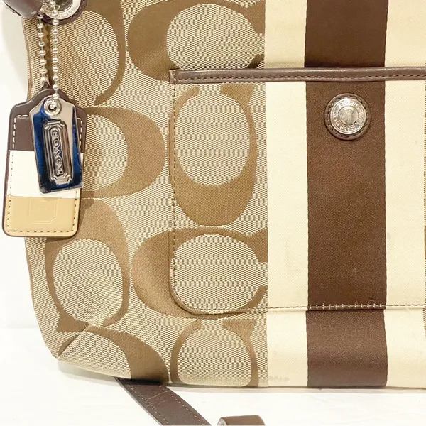 Coach Hampton Signature Weekender Striped Jacquard Canvas Shoulder Crossbody - Image 2