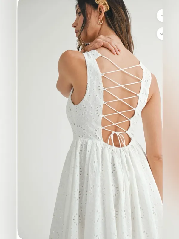 Nwt Mable Talore Lace Up Back Eyelet Dress - Image 5
