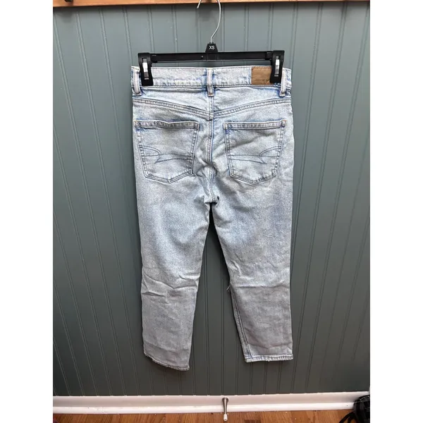 American Eagle Super High-Rise Ankle Straight Distressed Light Wash Jeans 0 S - Image 6