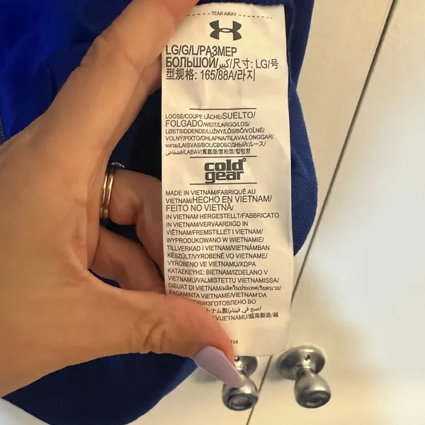 Under Armour | NFL Combine Authentic NY Giants‎ Navy Blue Full Zip Hoodie, L - Image 7