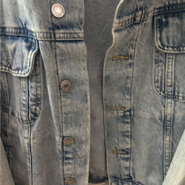 & Denim Jacket with Button Closure Blue Size XS - Image 5