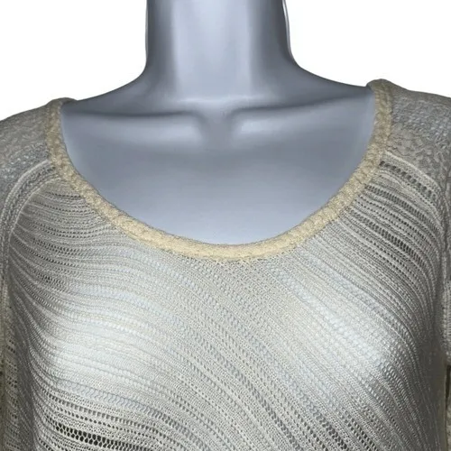 FREE PEOPLE‎ Gorgeous Ivory Crochet Lace Asymmetrical Top EUC Size XS - Image 3
