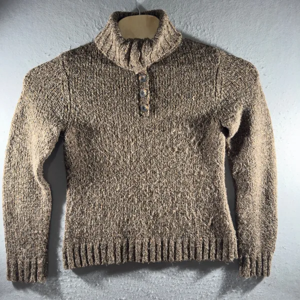 3082 | Charter Club Marled Knit Mock Neck Sweater Brown Womens M Cottagecore - Image 4