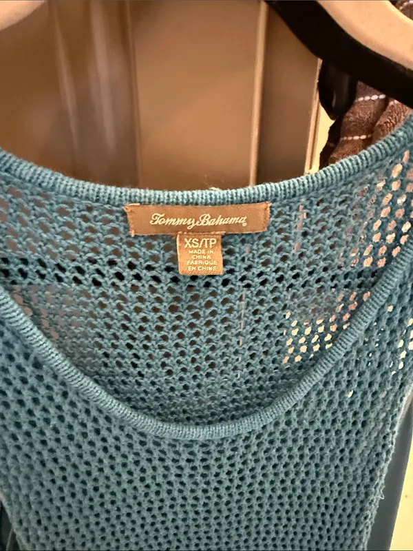 Tommy Bahama Teal blue maxi dress with silk sheath underneath. - Image 3