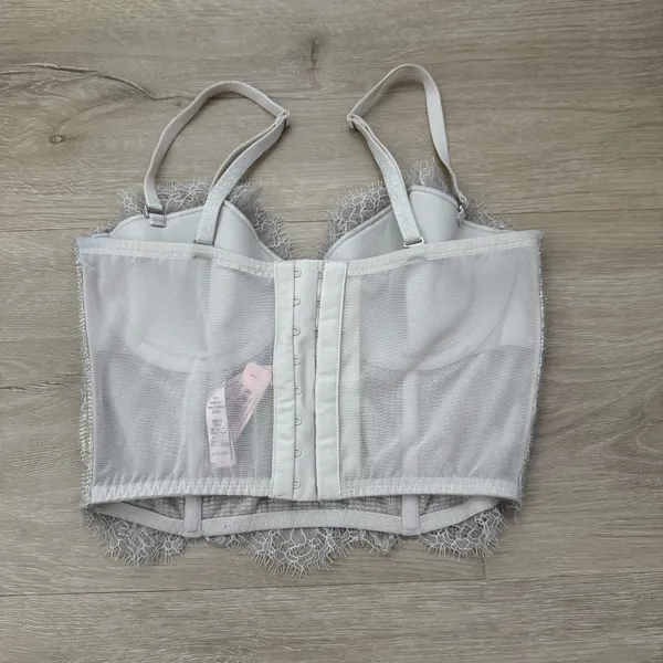 Victoria’s Secret Champagne Shimmer Long Line Bustier Bra 34B NWT - Image 4