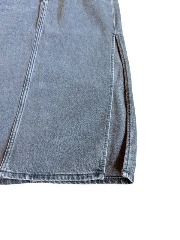 Levi's Grey Denim A Line Maxi Skirt High Slit Five Pocket Size 24 Women's NWT - Image 6