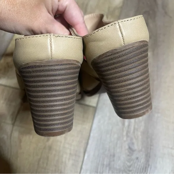 TIME & TRU Memory Foam‎ Mule Bootie Nude Block Heel Women's 6.5 US 37.5 EU - Image 5