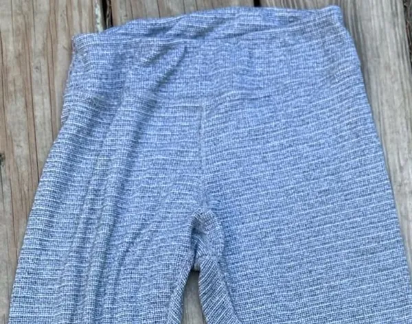 Brandy Melville Blue Grey Waffle Knit Thermal Leggings - Image 2