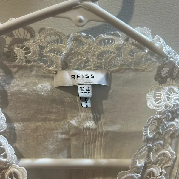 Reiss White Lace Button Down Shirt - Image 5