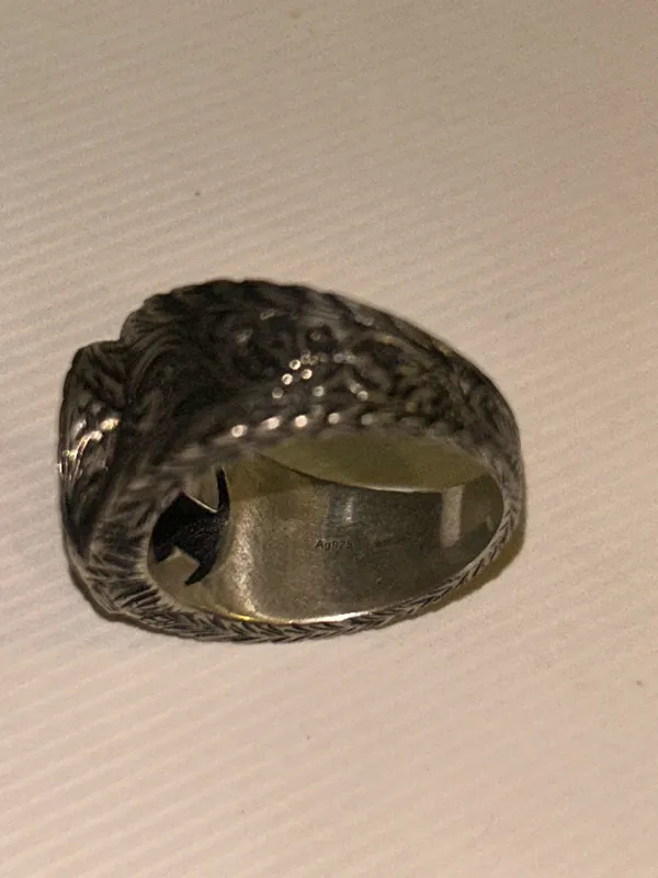 Gucci GG Logo Sterling Silver 925 Ring Unisex 445302 - Image 9