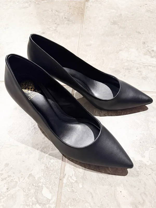 Vince Camuto Kelhia-LW Black Pointed-Toe Leather Pumps, Size 7.5, NEW - Image 3
