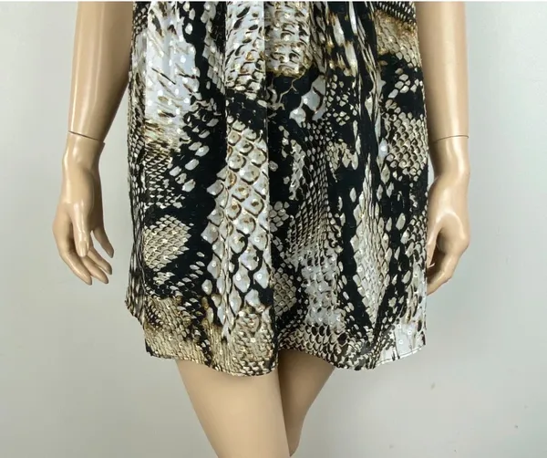 🖤 ZARA Woman Snakeskin Print Mini Dress Tie Back Adjustable Straps Sz XS🖤 - Image 10