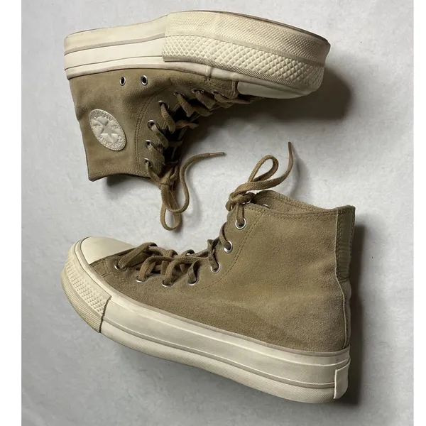 Converse Chuck Taylor All Star Lift Platform Suede High Top Sneakers Womens 9 - Image 3
